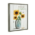 thumbnail image 3 of Stupell Industries Hello Sunshine Rustic Sunflower Jar Graphic Art Luster Gray Floating Framed Canvas Print Wall Art, Design by Elizabeth Tyndall, 3 of 6