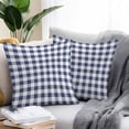 thumbnail image 2 of Throw Pillow Covers 26x26 Inch Set of 2, Navy Blue White Plaid Waterproof Outdoor Pillow Covers, Farmhouse Checkered Buffalo Decorative Cushion Pillowcases for Couch, Sofa, Bed, Garden, Patio, 2 of 9