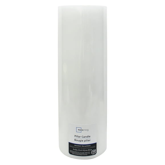 Mainstays Unscented White Pillar Candle