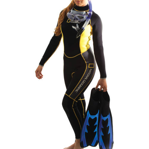 National Geographic™ Snorkeler Wet Suit, 1pc Ladies' Classic, 90 Percent Silprene/Neoprene/10 Percent Nylon II, 2.5mm Thickness, Long Leg and Long Sleeve Design with Back Zip - image 1 of 2
