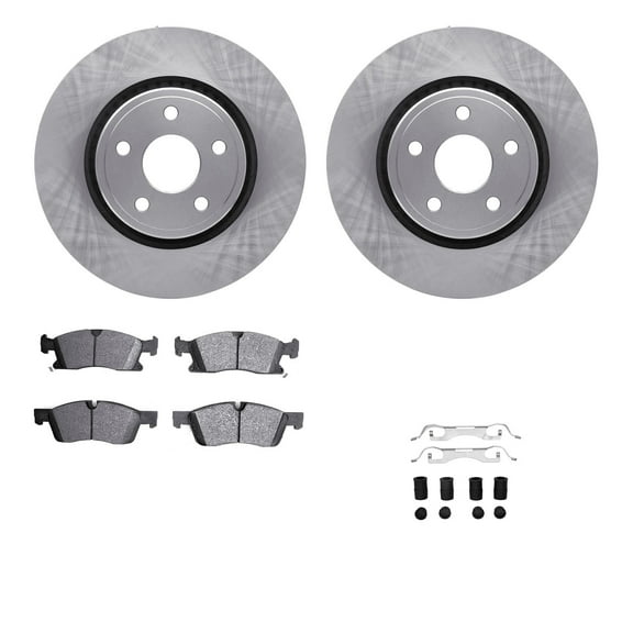 Dynamic Friction Company Front Brake Rotors with Ultimate Duty Performance Brake Pads includes Hardware 6412-42023