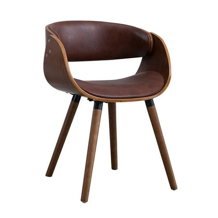 Gettin Around Chairs - Living Room Dining Chair with Wrap Around Back Chair in Charcoal Fabric and Walnut Wood Finish(Brown)