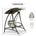 thumbnail image 2 of TOTAL 2-Seat Porch Patio Swing with Adjustable Canopy.Outdoor Loveseat Swing with Armrests, Weather-Resistant Steel Frame, Dark Brown Textilene Fabric, 2 of 7