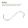 thumbnail image 3 of Uxcell 3.94" Meat Hooks, 0.12" Thick Stainless Steel S-Hook, Meat Processing Hanging 6Pack, 3 of 5
