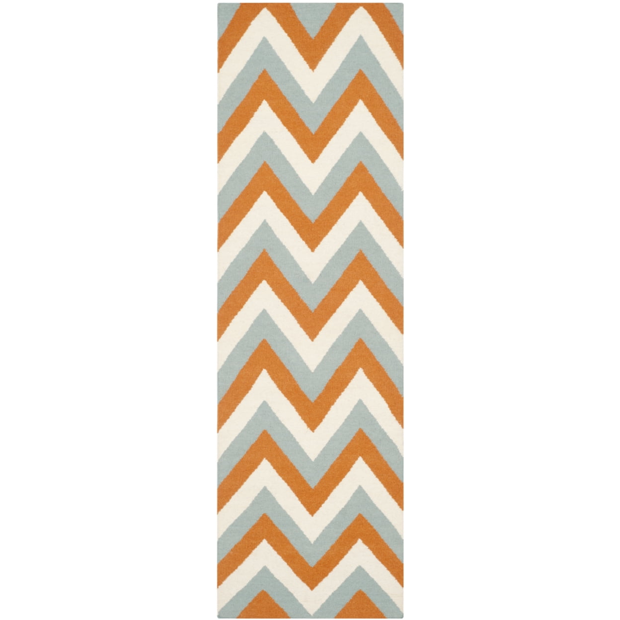 SAFAVIEH Dhurries Wenona Geometric Area Rug, Terracotta/Blue, 5' x 8'