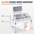 thumbnail image 4 of Vevor GDSYGZYTLSLB6DTHDV0 Tub Transfer Bench Shower Seat for 500 lbs Bathtub, 4 of 12