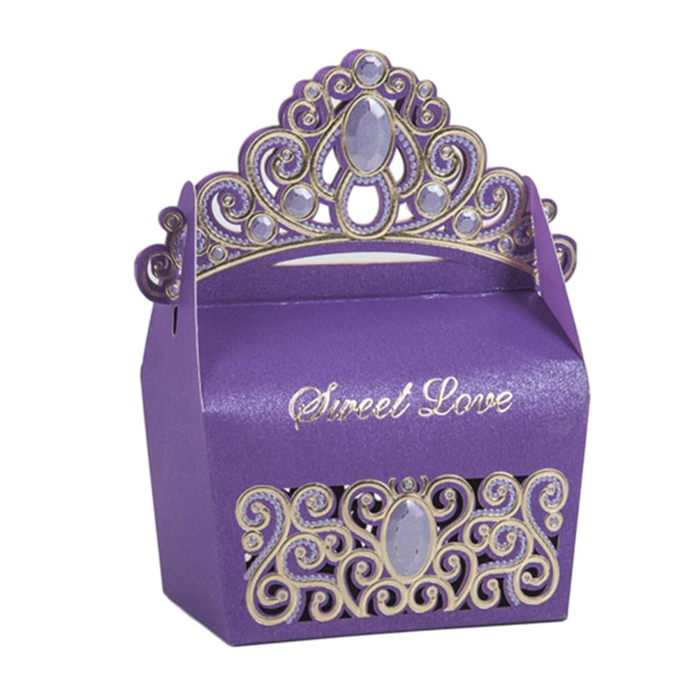 10pcs Birthday Wedding Party Candy Box Royal Crown Design Baby Shower Gift Bag