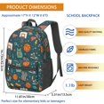 thumbnail image 3 of Basketball and Whistle Teal Pattern 17" School Backpacks for Teens,Waterproof Oxford Fabric,S-Shape Padded Straps for School,Travel,Hiking,Camping, 3 of 6
