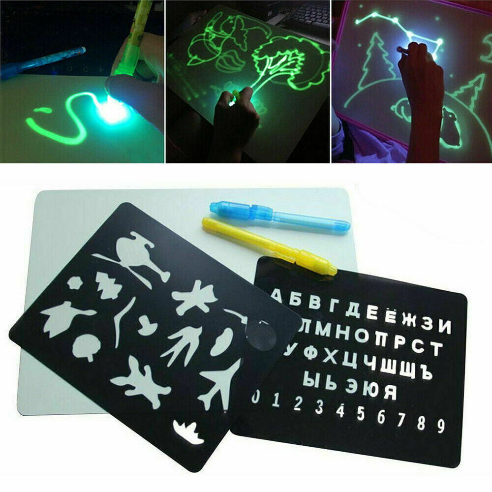 Draw With Light Drawing Board Fun Developing Toy Kids Educational Painting O4R0 