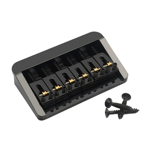 MERIGLARE Fixed 6 String Bass Bridge Concert Spacing 10.6mm for Guitar Bass Instrument black
