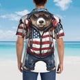 thumbnail image 6 of Balery Patriotic Boxing Bear Art Print Men's Hawaiian Shirts Short Sleeve Beach Shirt Relaxed Fit Vacation Button Down Shirts-XX-Large, 6 of 9