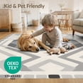 thumbnail image 4 of ODIKA 4'x6' Gray Geometric Diamond Pattern Washable Area Rug Contemporary Angular Motifs with Layered Border Stain Resistant, Low Pile, Easy Care for Dorm Room, Small Living, 4 of 7