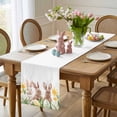 thumbnail image 4 of Easter Table Runner 72 Inches Long for Kitchen Dining, Spring Bunny Colorful Eggs Botanical Floral Herbs Dresser Scarf Farmhouse, Dining Table Decorations for Wedding/Parties, 18 x 72 In, 4 of 8