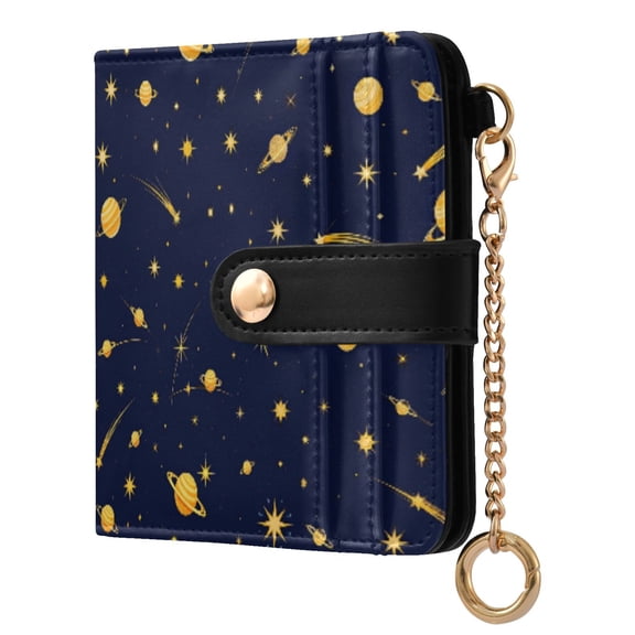 Womens Wallet PU Leather Bifold Small Purse with RFID Blocking Credit Card Holder Space Galaxy Pattern