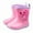 Pink, variant on Xfvqtps Kids Child Rain Boots Cute Cartoon Dinosaur Decor Mid Calf Waterproof Non Slip Light up Rubber Sole Garden Shoes Outdoor EVA Rain Shoes for 1-9 Years Blue