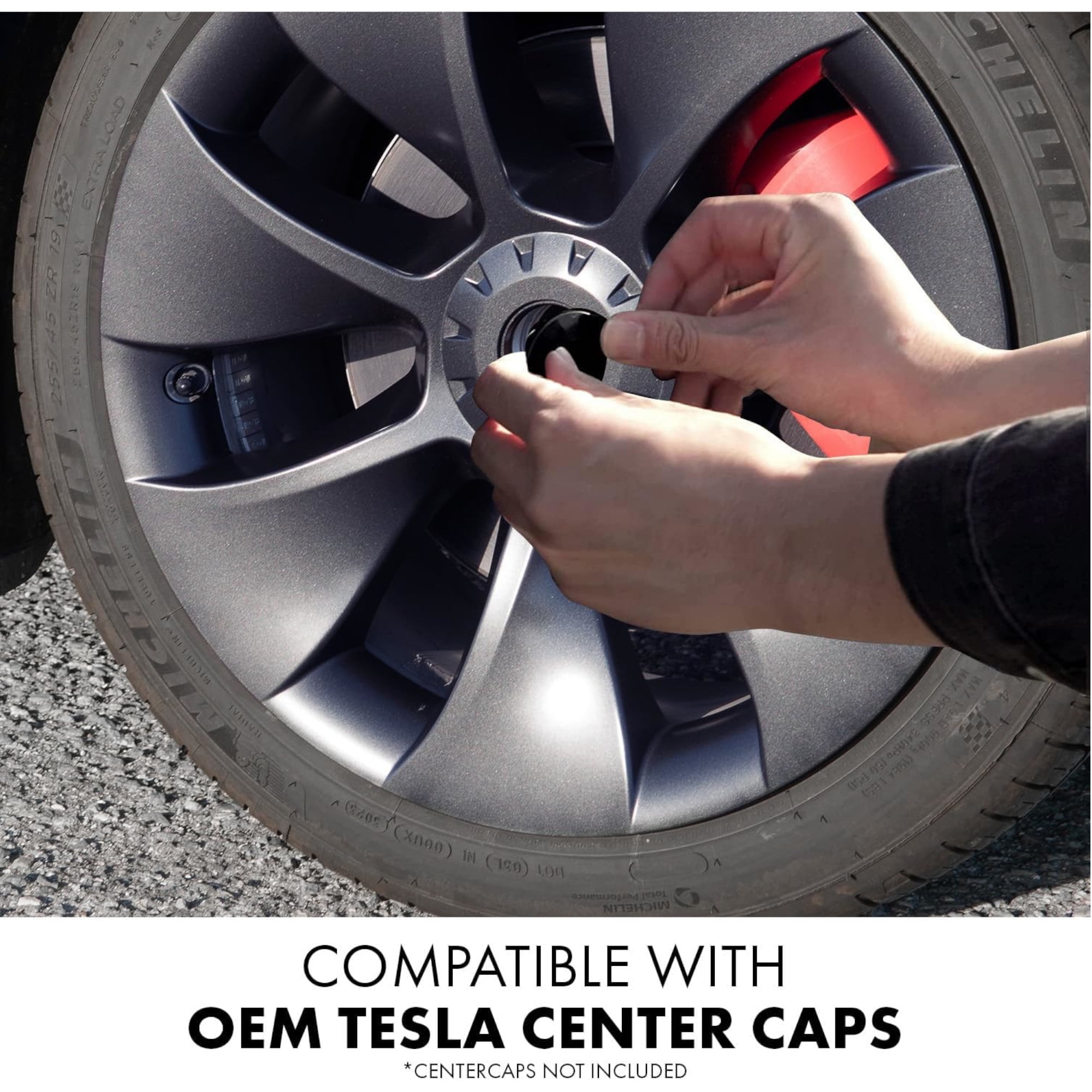 Mayde 19-Inch Hub Caps fits 2020-2024 Tesla Model Y, Replacement Wheel Covers (Set of 4) - Revolve, Gunmetal Gray