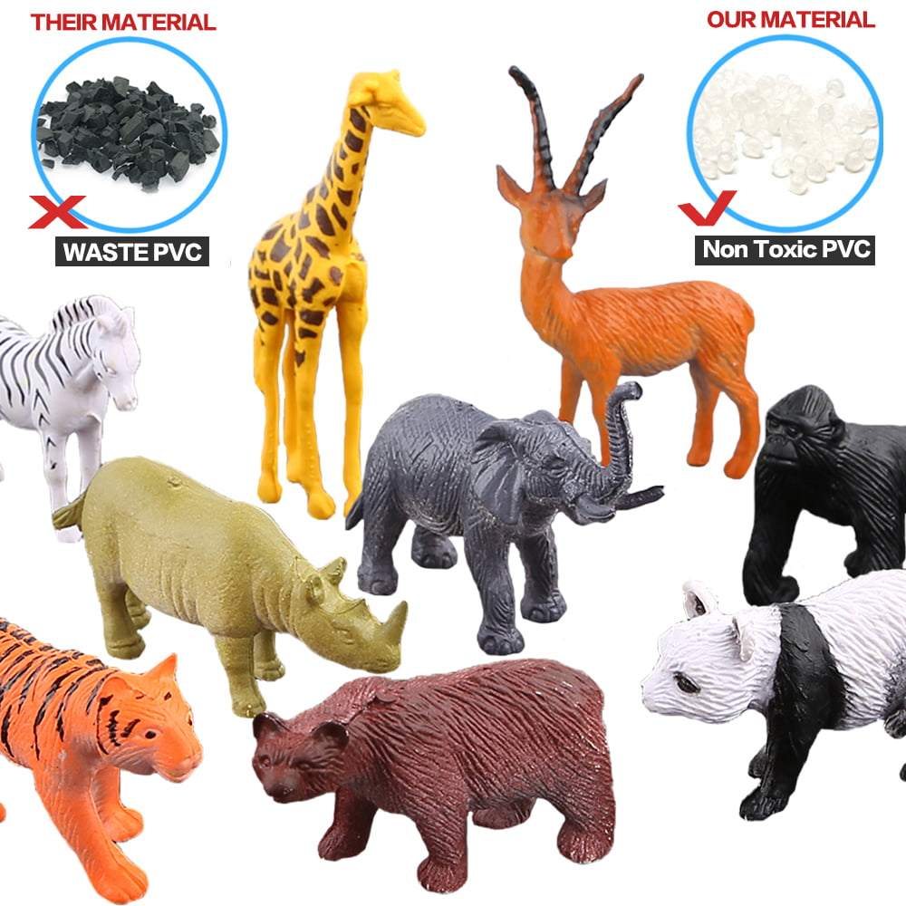 Wild Life Jungle Animal Model Figures Set 4 PCS Snow Leopard Family Forest  Playset Birthday Party Favors Classrooms Gift Toys for Boys Girls Kids