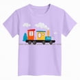 thumbnail image 4 of TOWED22 Toddler Boy Short Sleeve Tee Shirts Summer Cotton Casual Graphic Crewneck Tshirt(Purple,3-4 Y), 4 of 4