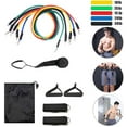 thumbnail image 6 of Exercise Fitness Resistance Bands Set Home Fitness Stretch Workout Fitness Set Bodybuilding Elastic Pull Rope Full Body Exercise Stretch Bands Waist Arm Leg Strength Training Yoga,11 Pcs, 6 of 8
