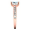 thumbnail image 3 of 1.88 ctw 3 Stone Anniversary Ring for Women | Emerald Cut Natural Swiss Blue Topaz | Hyperallergenic Solid 18K Rose Gold, 3 of 5