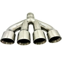 Exhaust Tip Center 3.00 inlet 3.50 Quad 15.00 Long WQD35015-300-HP-SS Rolled Slant Stainless Steel Wesdon Exhaust Tip