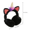 thumbnail image 2 of LABSERRON 1Pack Unicorn Design Earmuff Plush Ear Warmers Anti Slip Black Multi For Girls Women Winter Wear 11.4*7.1in, 2 of 8