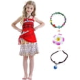 thumbnail image 2 of Disfraz de princesa Wonderbabe Moana 2 para niña pequeña: conjunto de 2 piezas con top corto y falda con borlas, disfraces de Halloween y faldas para niña pequeña., 2 of 6
