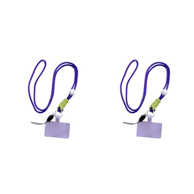 Seitruly Cordón universal para teléfono móvil con gancho, cordón colgante portátil ajustable para el cuello, correas antipérdida de Púrpura Largo 2piezas