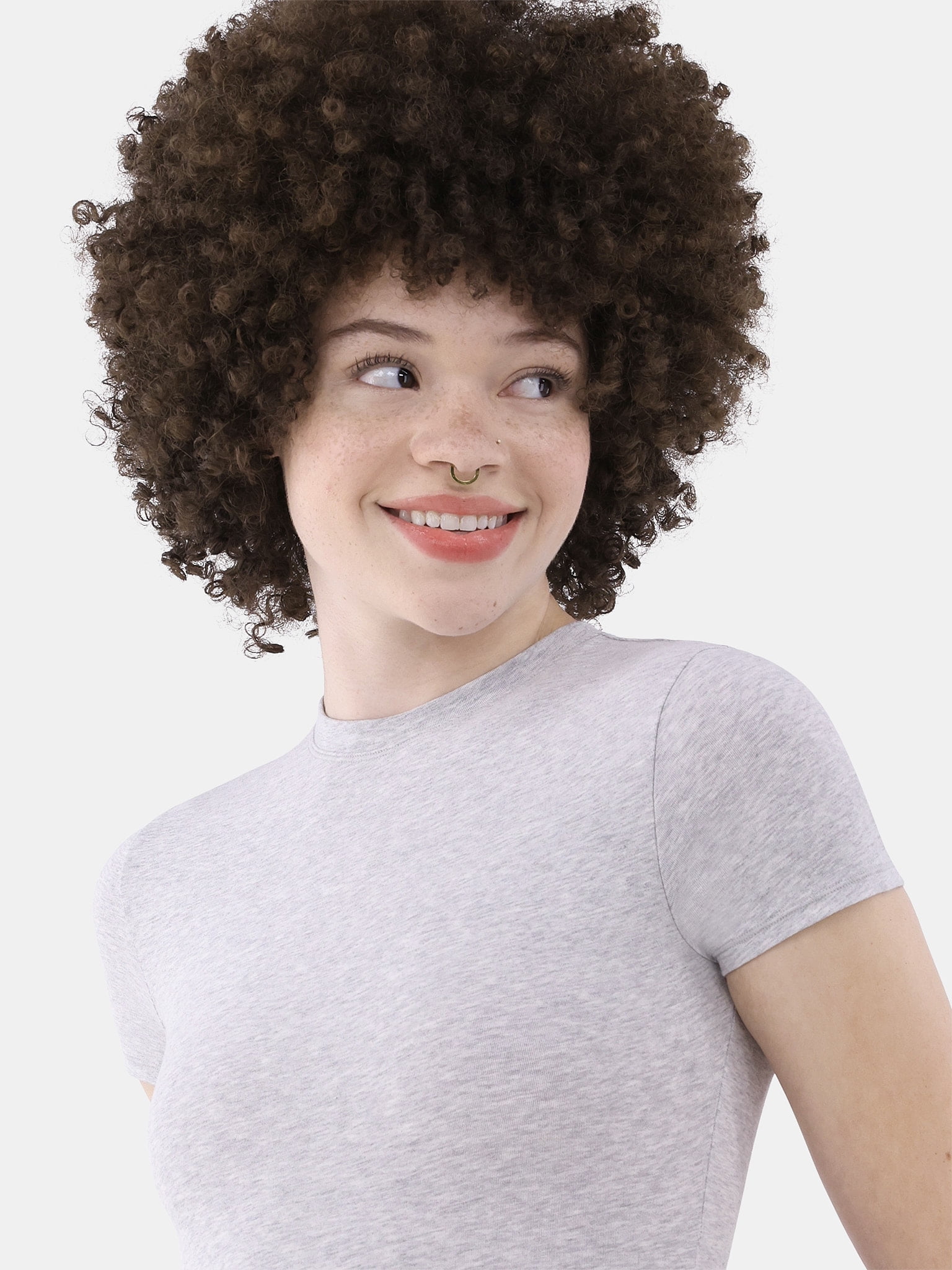 No Boundaries Cotton Stretch Jersey T-Shirt Bodysuit, Women’s XS-3XL