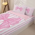 thumbnail image 3 of Homewish Pink Coquette Bowknot Zipper Full Size Comforter Sets with Fitted Sheet and 2 Pillowcases,Cartoon Cute Bowtie Zipper Bedding Set For Girls Kids,Reversible,4 Pieces, 3 of 7