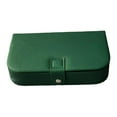 thumbnail image 4 of Joyero verde de gran capacidad, portátil, con tapa abatible, regalo, fácil de limpiar, estuche de almacenamiento de cuero PU para horquillas., 4 of 8