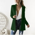 thumbnail image 2 of Jalioing Mid-Lenth Blazer for Women Open Front Lapel Solid Color Long Sleeve Dressy Elegant Long Cardigan (X-Large, Green), 2 of 7
