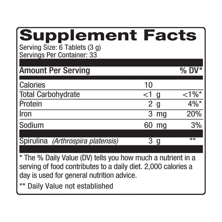 Pure Hawaiian Spirulina - 500 mg Tablets 200 Count