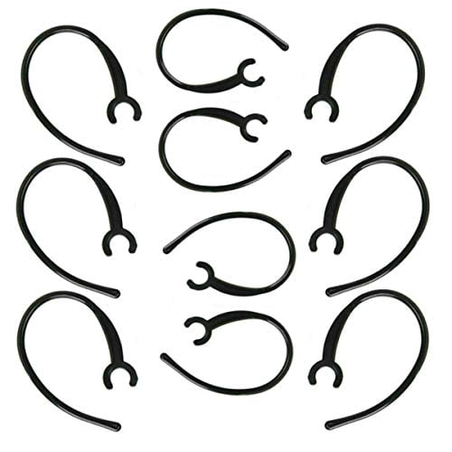 epacks 10-Pack Replacement Clamp Bluetooth Ear Hook Loop Clip Replacement - Set of 5 Small Clamps   5 Pack Large Clamps Shape Clear Hook for Samsung, Motorola, LG & Other Bluetooth Headsets (Black)