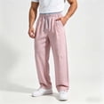 thumbnail image 3 of Aezemi Men Straight Leg Running Pants Fashion Outdoor Elastic Waist Drawstring Workout Long Trousers with Pockets Winter Fall Sports Exercise Trendy Comfy Casual Bottoms XS, 3 of 7