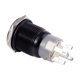 thumbnail image 4 of Interruptor de botón pulsador momentáneo 1NO1NC Carcasa de metal negra con anillo LED Adecuado para orificio de 19 mm 3/4 pulgadas 110 V Verde claro, 4 of 5