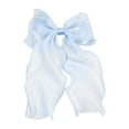 thumbnail image 1 of Pinzas grandes para el pelo con lazo para mujer, azules, de seda brillante, con lazo largo, lazos franceses para el pelo, accesorios para el pelo para niñas, 1 of 4