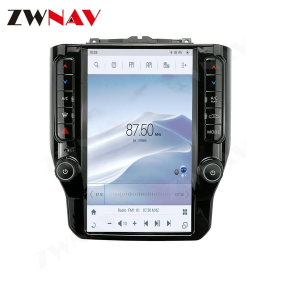 ZWNAV latest 12.1 inch for 2020-2024 Dodge RAM 1500 2500 3500 Truck multimedia GPS controller with Bluetooth, wireless connection and other functions