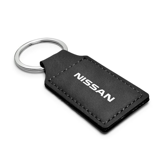 for Name Rectangular Black Leather Key Chain