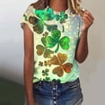 thumbnail image 5 of Amzcrzy Womens Tops Mode Imprimé Trèfle T-Shirt de la Saint-Patrick Col Rond T-Shirts de la Saint-Patrick Décontractés Tendance Manches Courtes Hauts pour Femme, 5 of 5