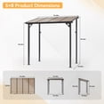 thumbnail image 2 of Gotland 5 FT x 8 FT Pergola, Lean to Gazebo with Ground Anchor Sturdy Structure, Outdoor Gazebo with Sloped Roof, Galvanized Steel Metal Pergola, Wall Mounted Gazebo for Backyard Deck Black, 2 of 6