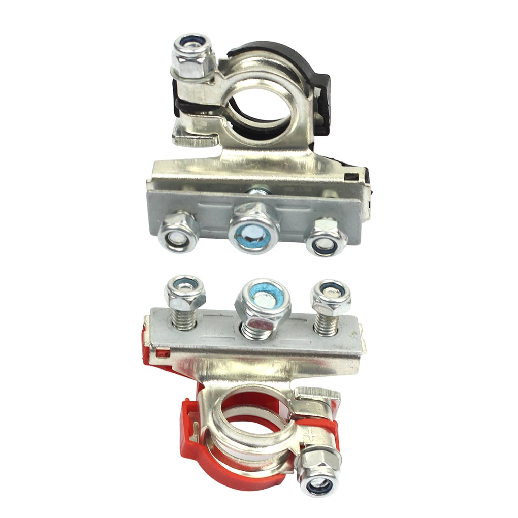 Jetcar 1 Pair Battery Terminal Clamps 3-way Copper Battery Terminal Connectors Positive Negative Car Accessory