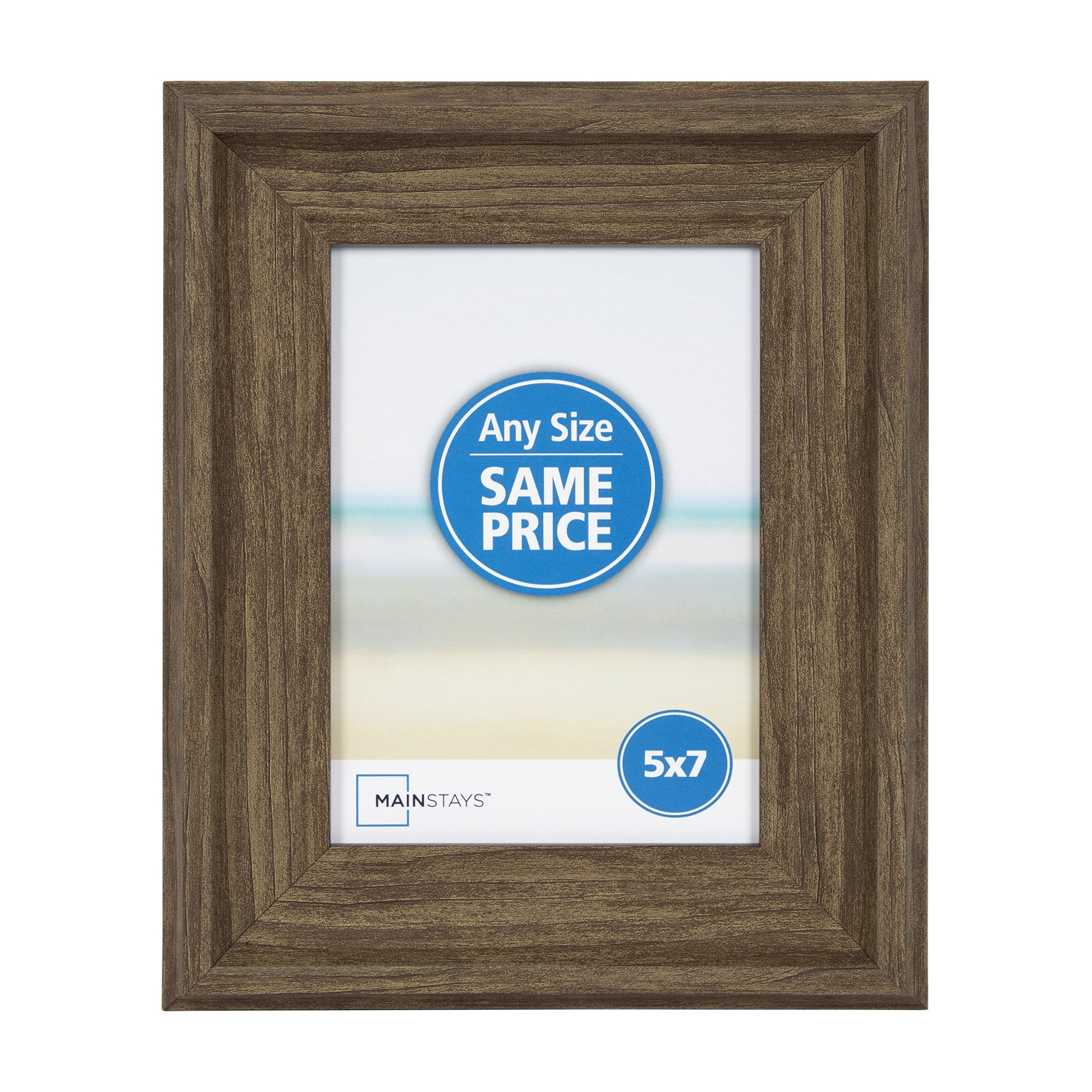 Mainstays Curved 5x7 Brown Decorative Tabletop Picture Frame