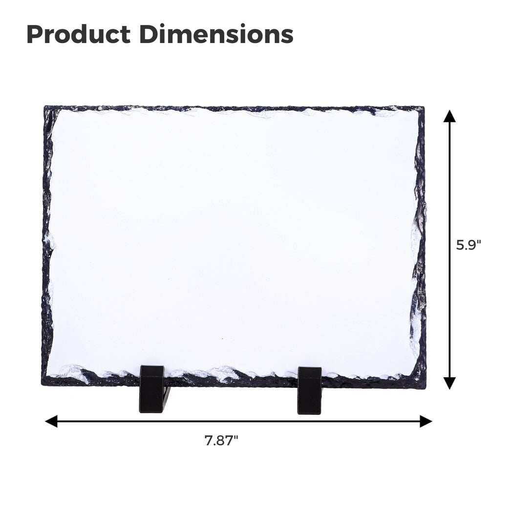 10Pcs 7.9 x 5.9 Inch Sublimation Blank Rock Slates, Rectangular Custom Picture Stone Slates with Display Stands for Thermal Heat Press Transfer Photos