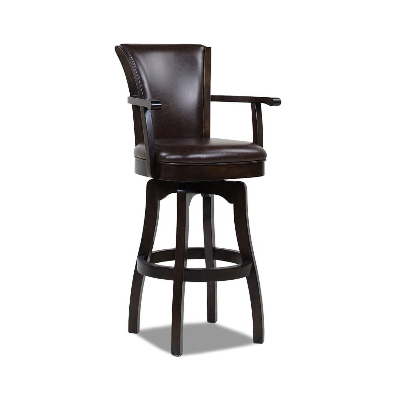 Williams 31" Swivel Bar Stool with Armrests Vintage Brown Faux Leather
