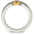 thumbnail image 2 of Chisel Stainless Steel Polished Yellow IP-plated with CZ Tapered Ring - Ring Size 10.0, 2 of 6