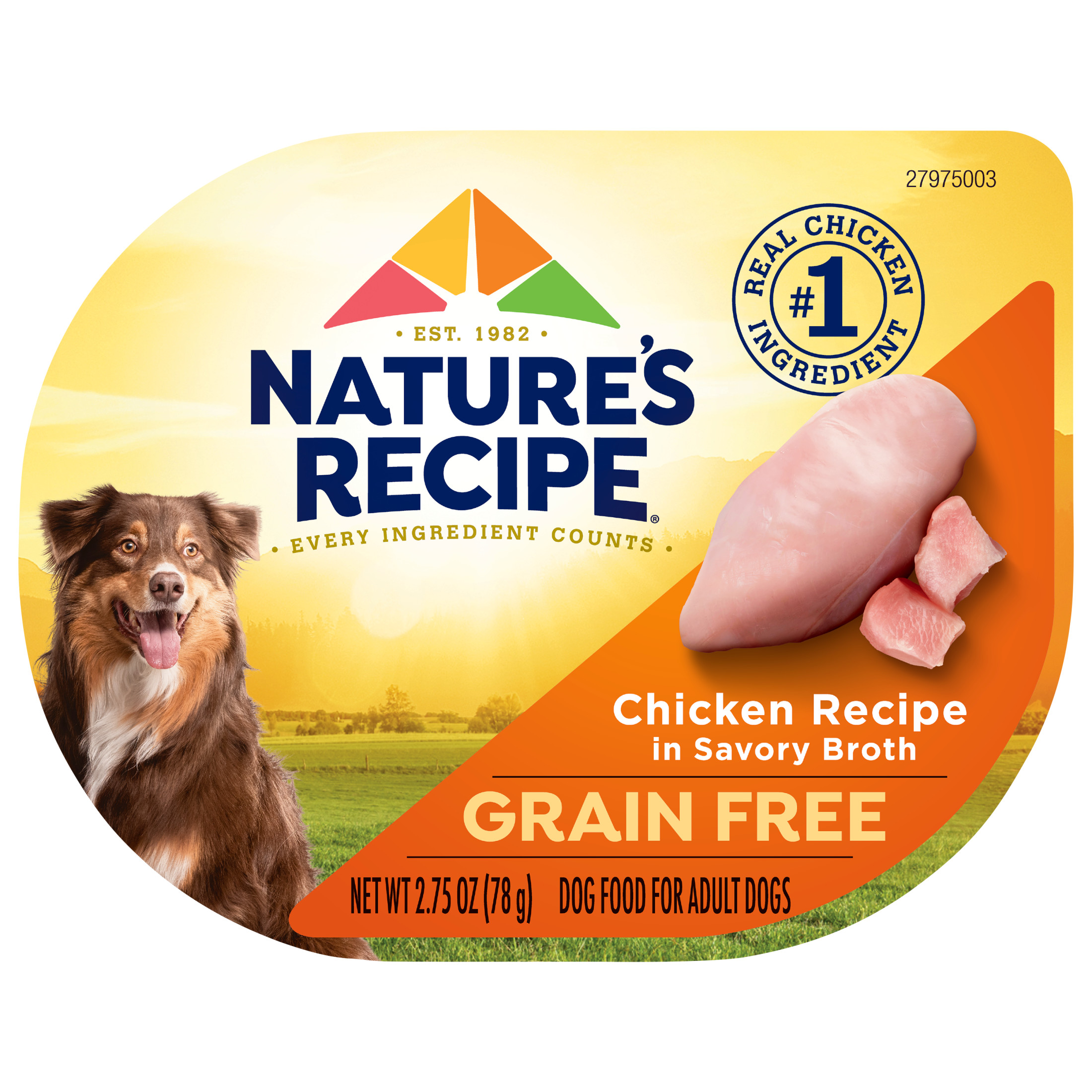 Nature's Recipe Grain Free Chicken Recipe in Savory Broth Wet Dog Food, 2.75 oz Cup