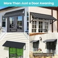 thumbnail image 5 of BACKYARD BEAUTIFUL Metal Awning 60" x 24", Front Door and Window Canopy with Powder-Coated Frame, Weather Resistant Sun and Rain Shelter for Patio, Entrance, Porch and Balcony, Dark Gray, 5 of 9