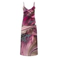 thumbnail image 4 of GaThRRgYP Summer Clearance Womens Dresses,Womens Sling Dress Summer Sleevess Printed V Neck Sexy Casual Long Maxi Dress Hot Pink S, 4 of 5
