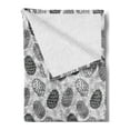 thumbnail image 2 of Pine Cone Soft Flannel Fleece Throw Blanket, Abstract Style Conifers Ovary Plants Fir Tree Noel Harvest Woodland, Cozy Plush for Indoor and Outdoor Use, 70" x 90", Pale Grey White Black, by Ambesonne, 2 of 5